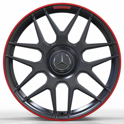 메르세데스 벤츠 AMG GT를 위한 빨간 입술 단조 휠과 19 &quot; 매트 검정색