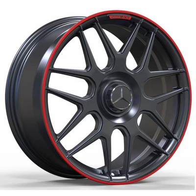 메르세데스 벤츠 AMG GT를 위한 빨간 입술 단조 휠과 19 &quot; 매트 검정색